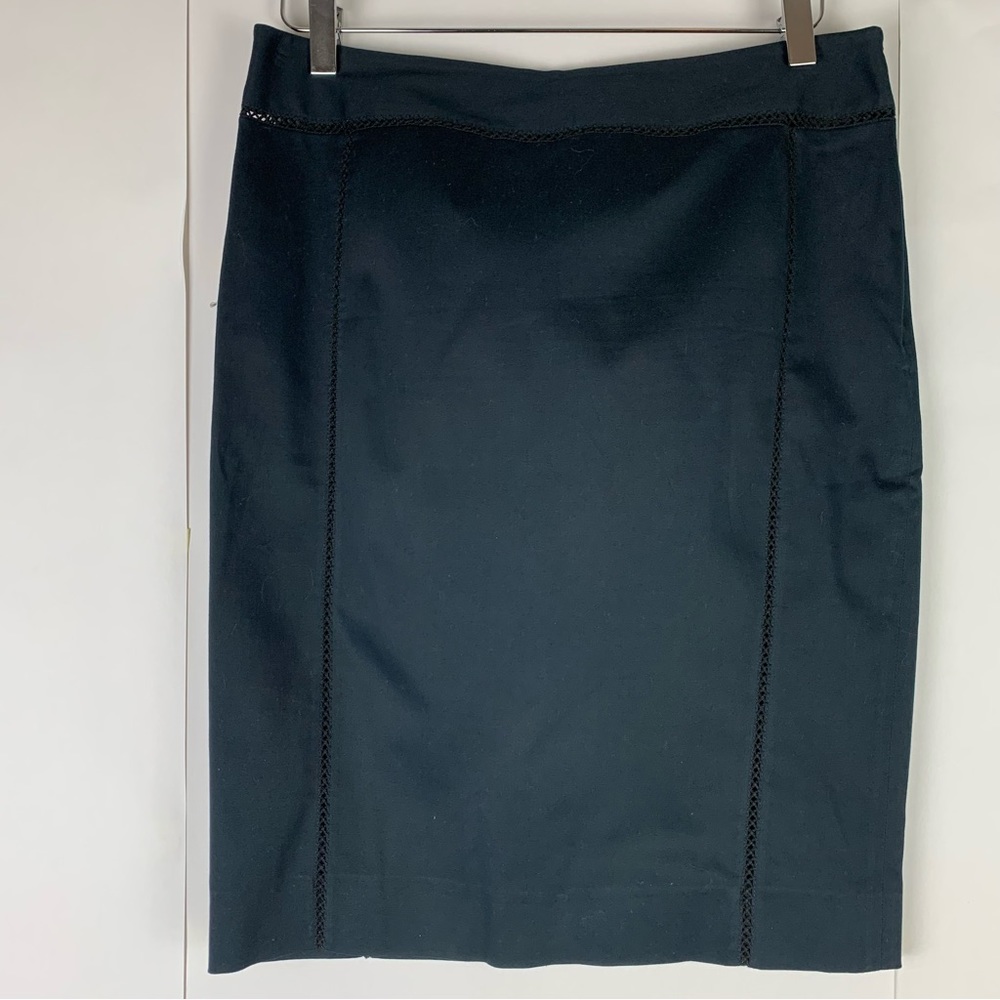 Red Valentino Crochet Seams Pencil skirt black